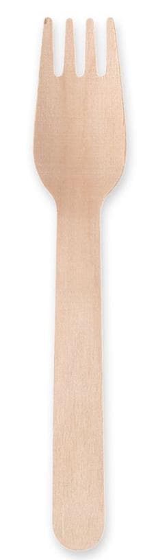 Forchetta in legno di betulla, lunghezza 16 cm, robusta, insapore,
