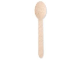 Cucchiaio in legno di betulla, lunghezza 16 cm, robusto, insapore,
