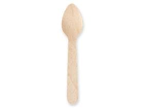 Cucchiaino da caffè in legno di betulla, lunghezza 11 cm, robusto, insapore,