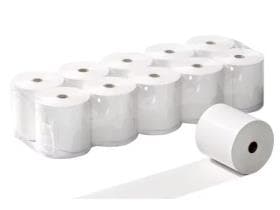 Rotoli termici 44 mm x diametro rotolo 63/64 mm diametro anima 12 mm, bianchi, non stampati,