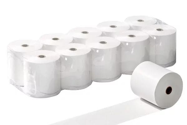 Rouleaux thermiques 44 mm x diamètre du rouleau 63/64 mm diamètre du noyau 12 mm, blanc, non imprimé,