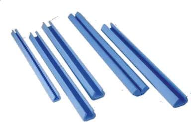 Coussin de protection en mousse pour coins, 5-15 mm, pied 100 mm, bleu