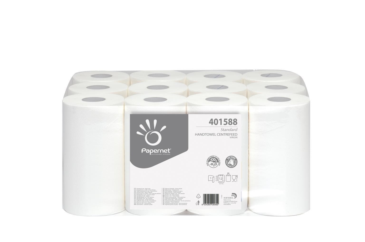 Rouleaux de chiffons de nettoyage "Unistar Mini 120", 1 pli, 21,5 cm x 117 m, sans perforation.