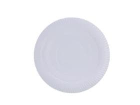 Assiettes en carton bio, rondes, blanches, ø 32 cm x 2,5 cm, non enduites
