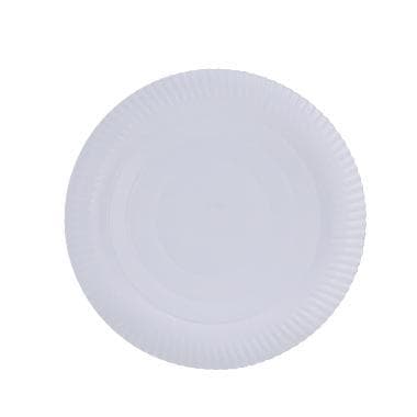 Assiettes en carton bio, rondes, blanches, ø 32 cm x 2,5 cm, non enduites