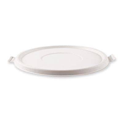 Couvercle en bagasse, rond, blanc, ø 19,5 cm, hauteur 1 cm, empilable