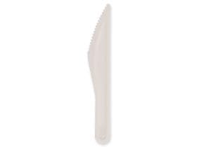 Coltello di cartone, lunghezza 15,5 cm, bianco, resistente, neutro al sapore.