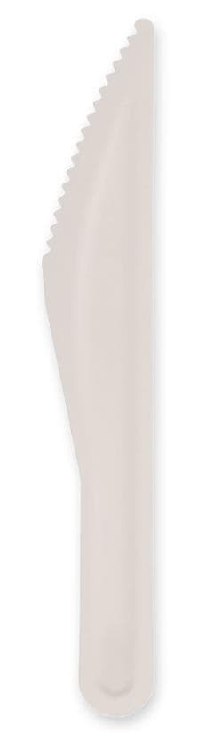 Coltello di cartone, lunghezza 15,5 cm, bianco, resistente, neutro al sapore.