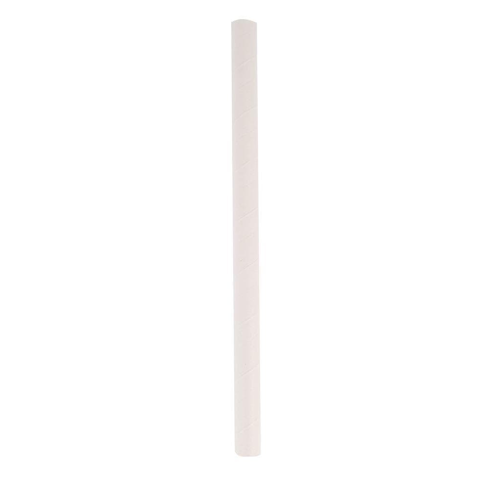 Cannucce di carta dritte, per bubble tea, Ø12 mm, lunghezza 197 mm, bianche lisce