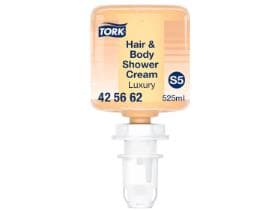 Gel douche mini pour cheveux et corps Tork S5 525 ml Flacon avec de l'huile d'argan, Luxueux