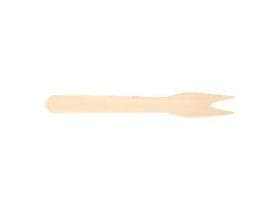 Forchetta per patatine fritte biologica in legno di betulla, lunghezza 120 mm, a due punte