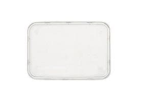 Coperchio in plastica PP trasparente per l'articolo 448073 (vaso), 173 x 119 mm.