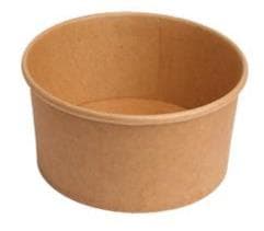 Ciotola per insalata/pasto, cartone kraft marrone rotonda, ø 150 mm, altezza 78 mm, 1000 ml,
