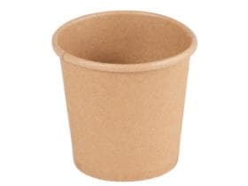 Suppenbecher rund aus braunem Kraft- papier, 750 ml, PE-beschichtet, mit