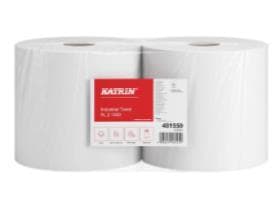 Rouleau de nettoyage industriel XL, Katrin, tissu blanc, 2 plis, 26,5 cm x 540 m courants,