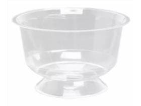 Coppa per dessert rotonda in PS trasparente con piede, 150 ml, ø 95 mm, altezza 58 mm.