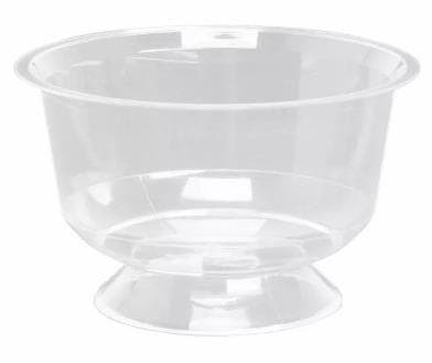 Coppa per dessert rotonda in PS trasparente con piede, 150 ml, ø 95 mm, altezza 58 mm.
