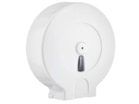 Distributeur de papier toilette en plastique blanc ø 340 mm, axe ø 55 mm, avec serrure