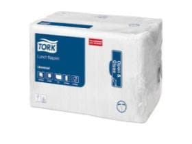 Tovaglioli Tork per il pranzo, 1 velo, 32,5 x 32,5 cm, piegati 1/8, bianchi