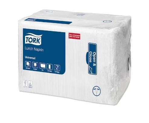 Tovaglioli Tork per il pranzo, 1 velo, 32,5 x 32,5 cm, piegati 1/8, bianchi