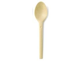 Cucchiaio in legno di scarto, lunghezza 17 cm beige, per alimenti,