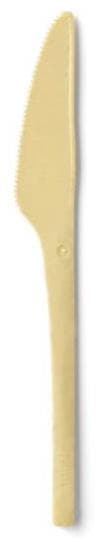Coltello ricavato da scarti di legno, lungo 17 cm, beige, per uso alimentare,