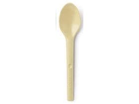 Cucchiaino da caffè in legno di scarto, lunghezza 12 cm beige, per alimenti,