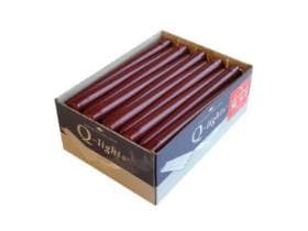 Candele affusolate color bordeaux 22 x 245 mm, durata 7,5 ore