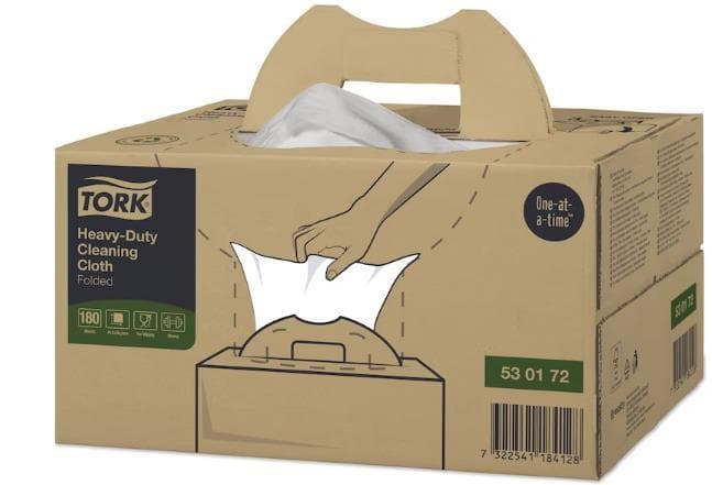 Chiffons de nettoyage Tork Premium, tissu non tissé blanc, 1 pli, 35,5 x 41,5 cm, pliés,