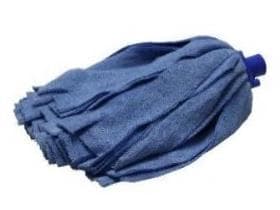 Mocio in microfibra per lavaggio a umido, blu, 200 g, lunghezza delle frange circa 30 cm, con blu.