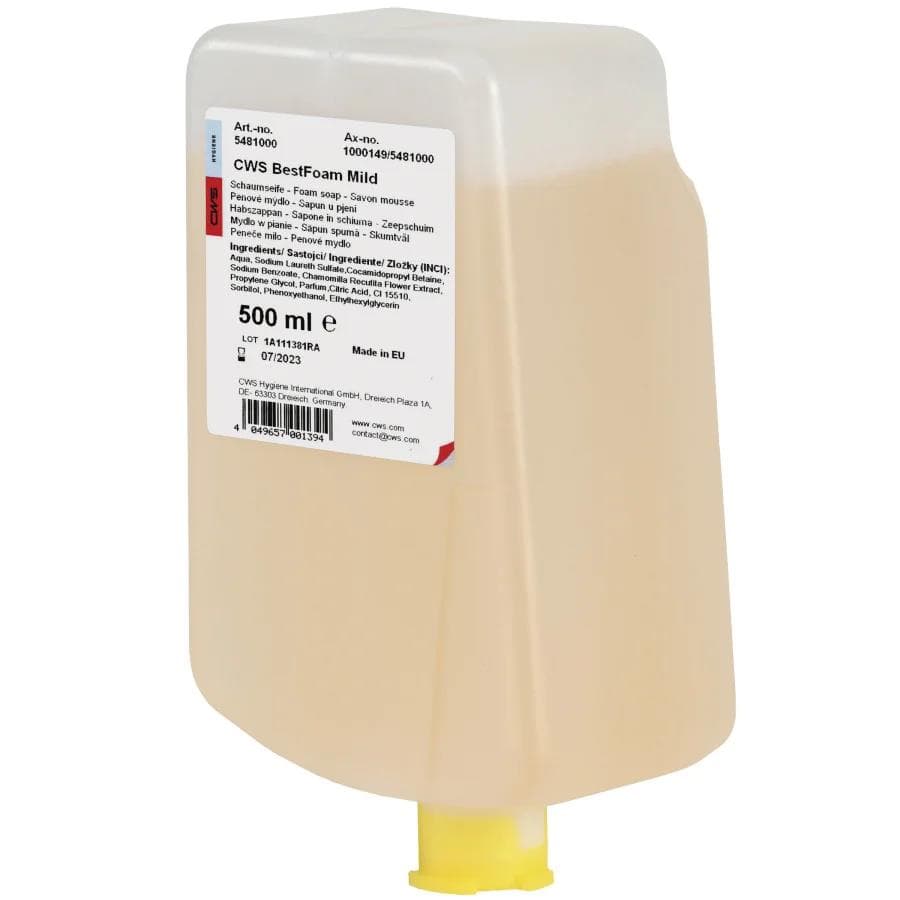 Savon mousse CWS BestFoam Slim Concentré de savon doux, couleur crème, floral
