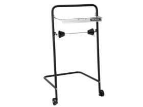 Support de sol Katrin pour rouleaux de chiffons de nettoyage, noir, en métal, largeur du rouleau 40 cm