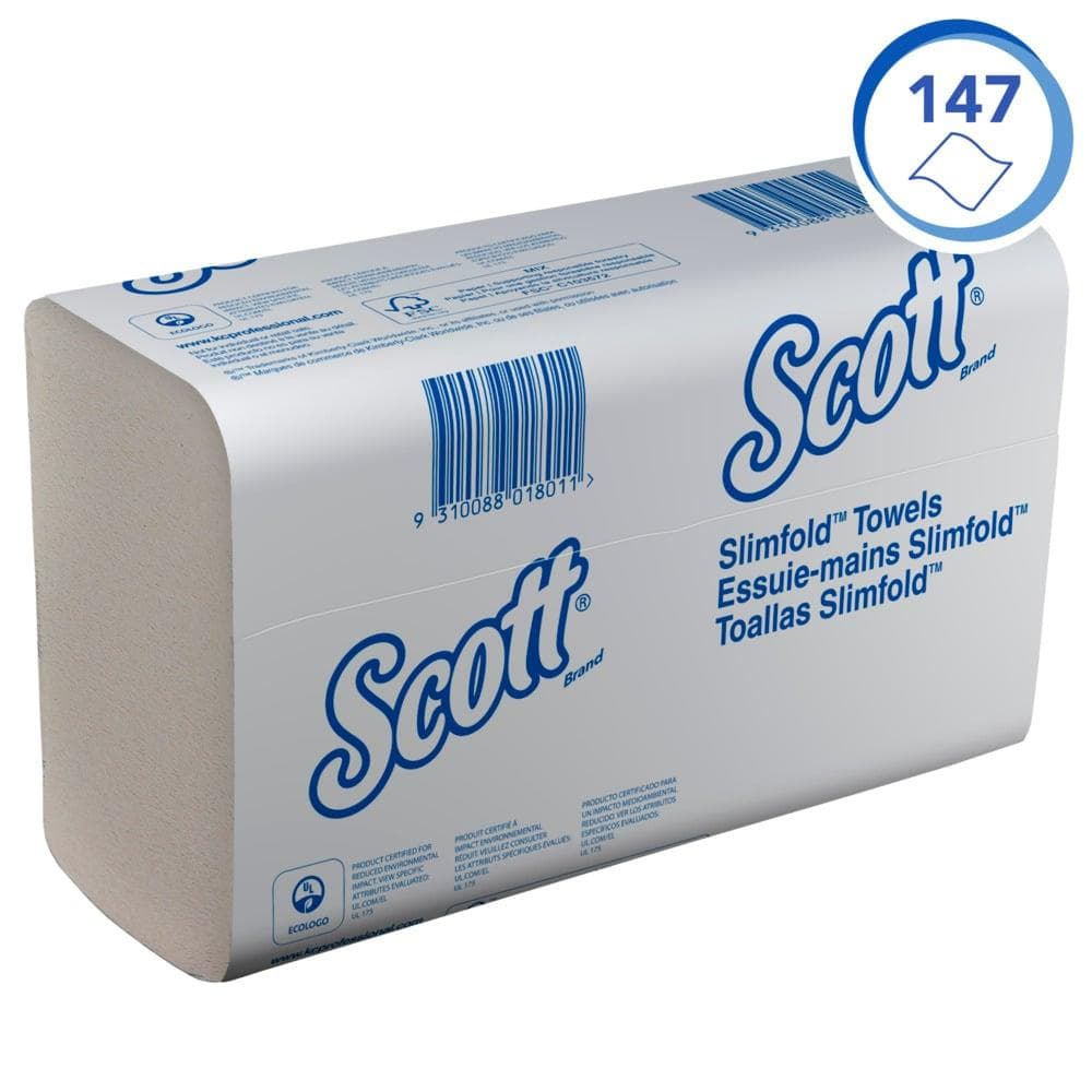 Asciugamani piegati SCOTT® Slimfold, 1 velo Airflex, bianco, Interfold, 29,5 x 19 cm
