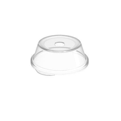 Couvercle dôme, dépoli, couvercle en plastique Ø 90 mm, avec trou