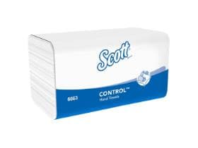 Asciugamani pieghevoli SCOTT® Control 31,8 x 20,0 cm a strati singoli, Interfold, bianchi