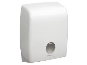 Distributore di asciugamani piegati Aquarius, bianco, H 40,7 x L 31,7 x P 14,7 cm, con coperchio trasparente