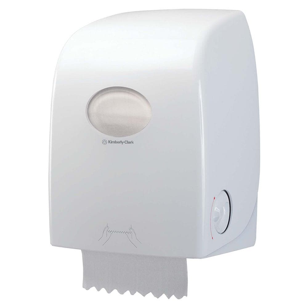 Distributeur d'essuie-mains en rouleau AQUARIUS No-Touch, blanc, H 430 x L 326 x P 241 cm, avec