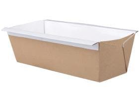 Moule à pâtisserie, carré, 550 ml, 155x55x55 mm, naturel, marron/blanc, ingraissable, FSC,