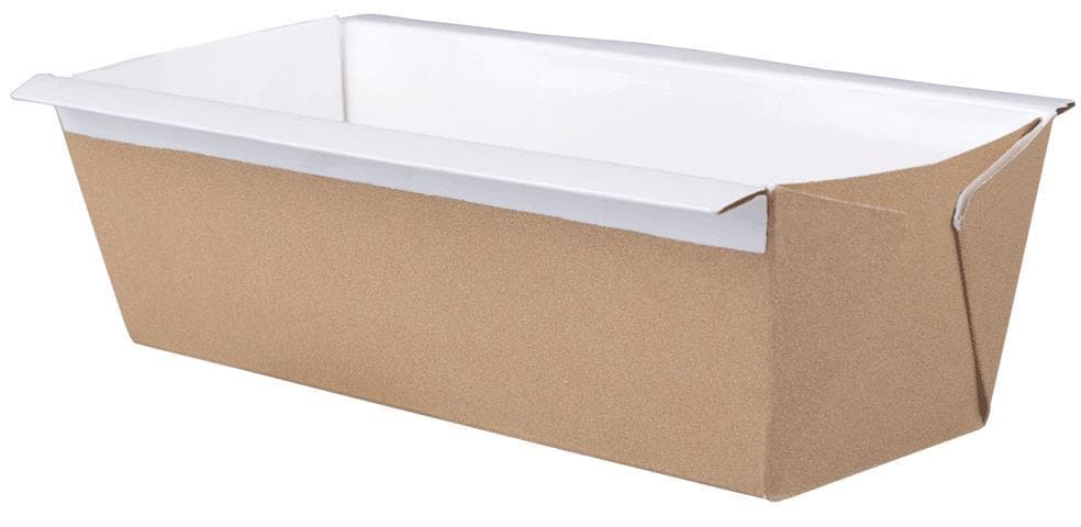 Moule à pâtisserie, carré, 550 ml, 155x55x55 mm, naturel, marron/blanc, ingraissable, FSC,