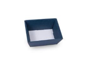 Panier cadeau, couleur bleu foncé 190 x 140 x 90 mm, en carton ondulé ouvert
