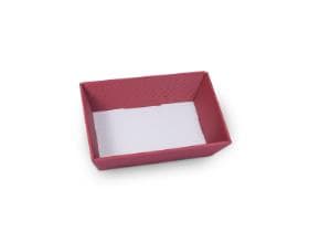 Panier cadeau, couleur rouge foncé 190 x 140 x 110 mm, en carton ondulé ouvert
