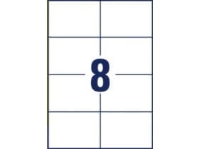 LCI Bianco Opaco Resistente alle Temperature 105x74,25 65g/m2, 8 pezzi per foglio A4