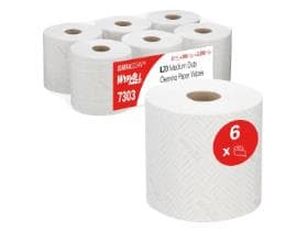 Putztuchrollen Wypall L20 weiss 2-lagig 20.5 x 38 cm, perforiert, 300 Tücher
