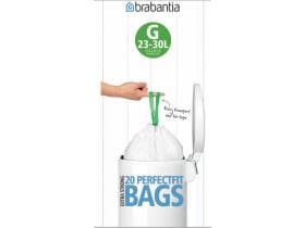 Sac poubelle de 30 litres, en HDPE, blanc, code G Brabantia, 417 x 760 mm.