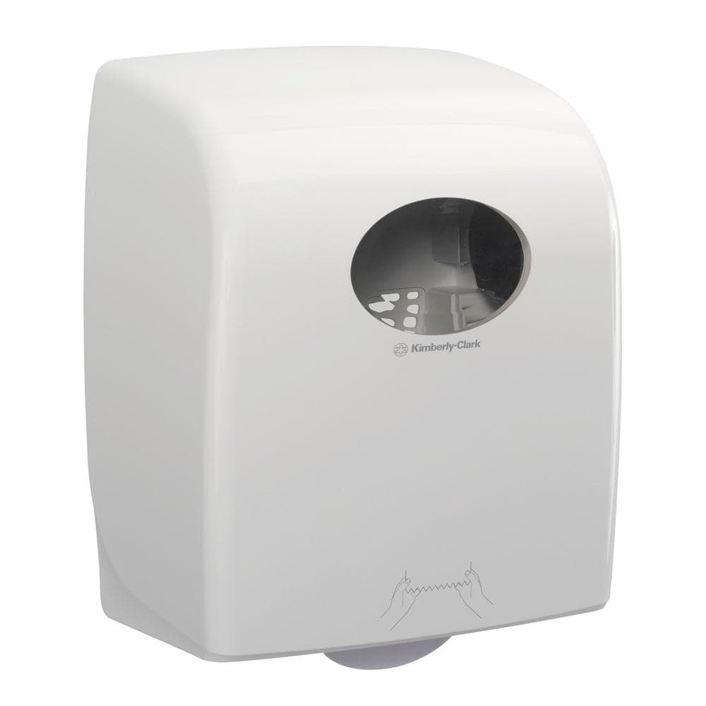 Distributeur de serviettes en rouleau Aquarius, blanc, hauteur 382 x largeur 309 x profondeur 240 mm.