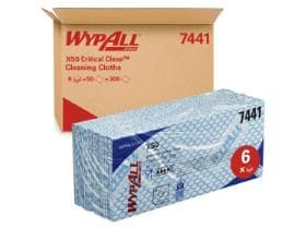 Putztücher Wypall X50 blau 1-lagig 25 x 42.5 cm, Interfold, auswaschbar