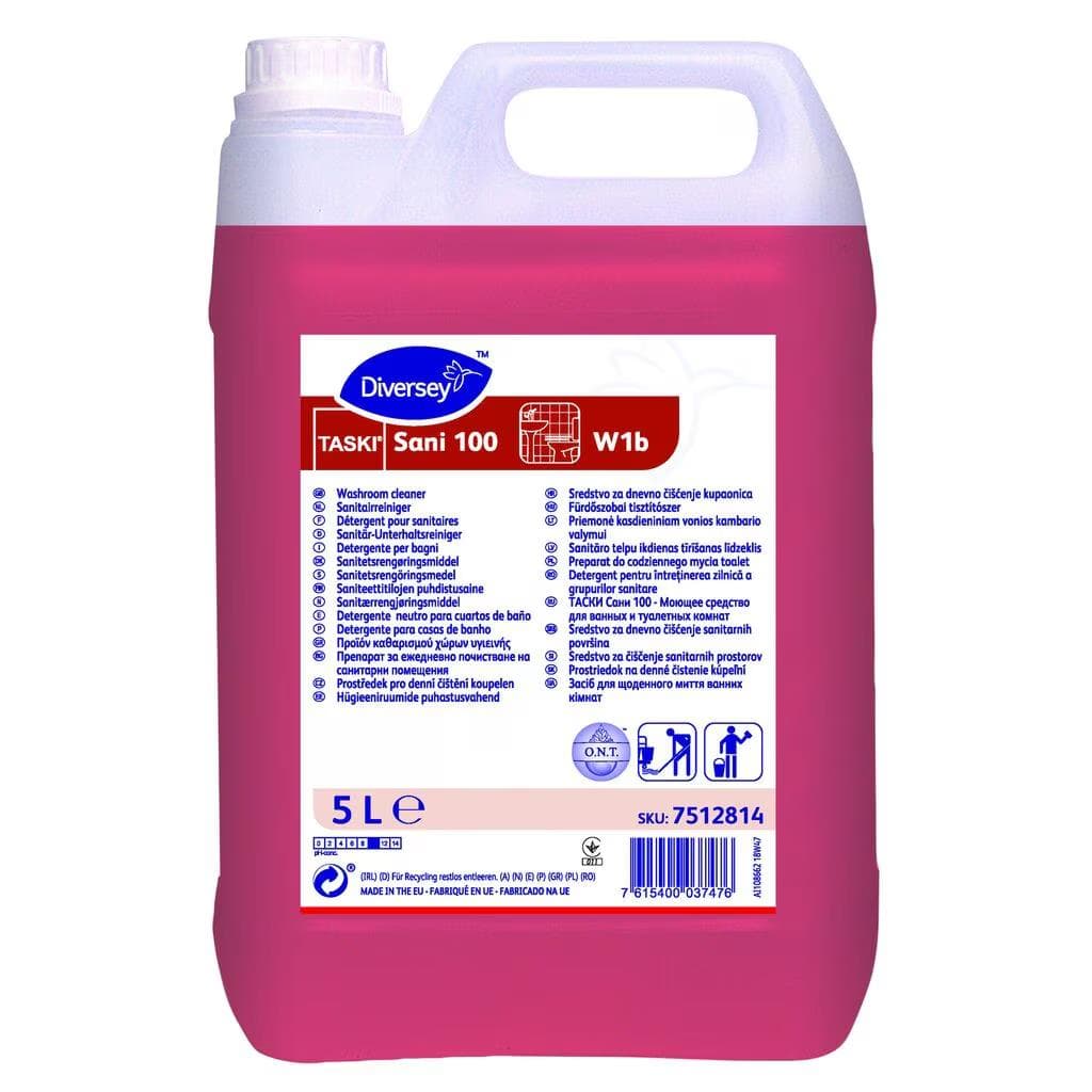 Detergente per la manutenzione dei sanitari TASKI Sani 100 W1b, 2 taniche da 5 l