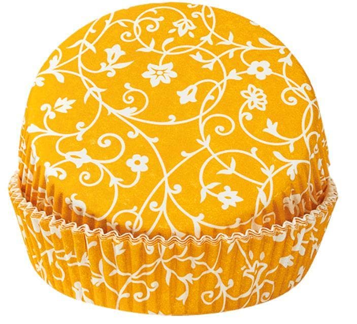 Teglia per crostate, giallo-bianca, FSC, rotonda, 75 x 20 mm, 225 g/m², resistente al grasso,