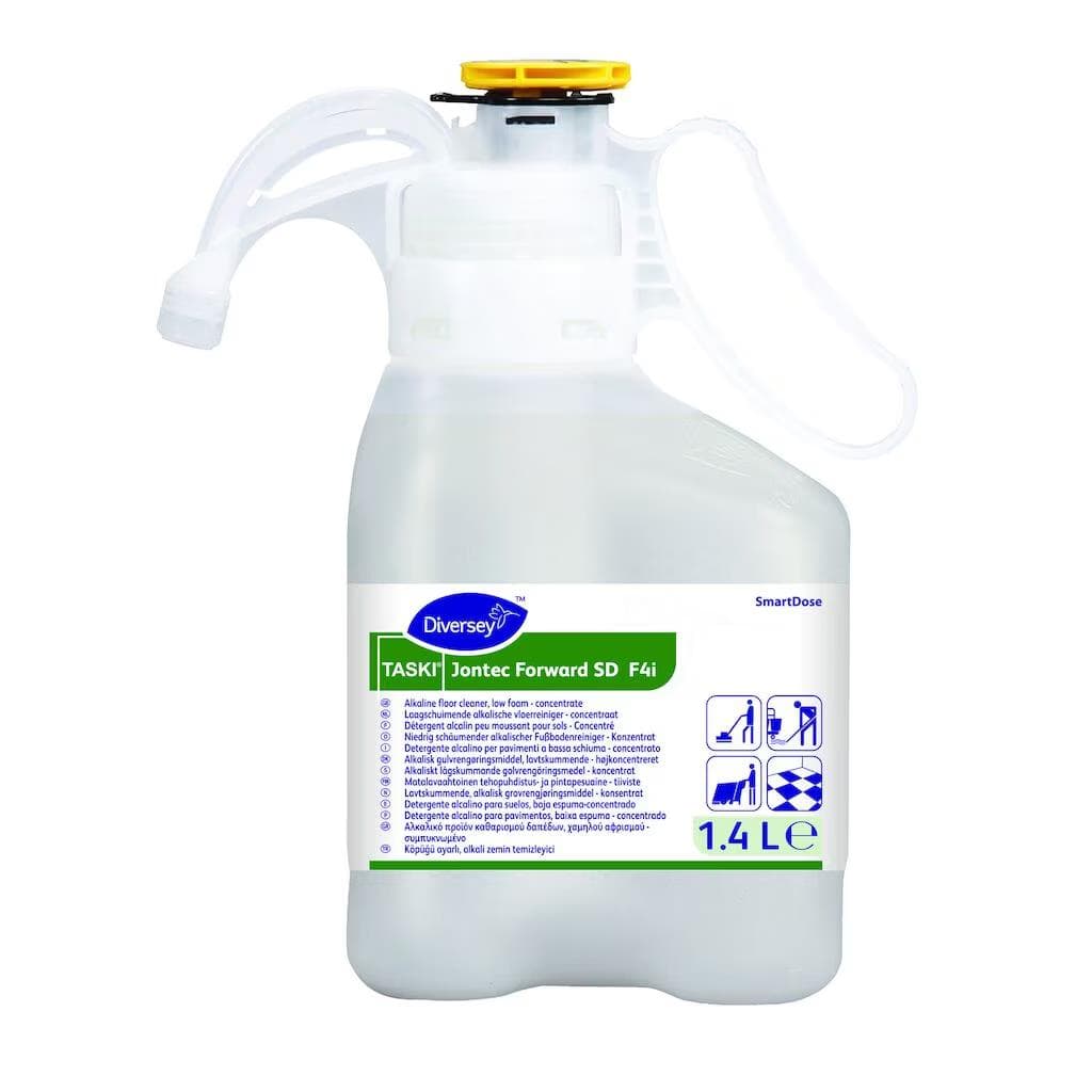 Detergente per pavimenti TASKI Jontec Forward SD F4i, bottiglia da 1,4 litri.