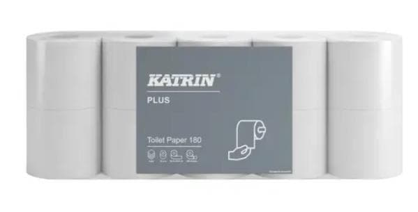 WC-Papier Katrin Plus, Tissue hochweiss 4-lagig, 180 Coupons (9.8 x 13 cm),